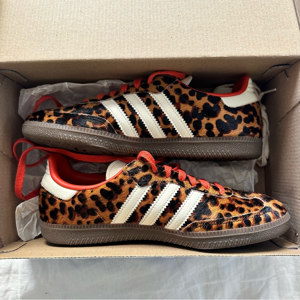 Adidas Samba OG Leopard Print Pony Hair Sneakers Size 8 - Picture 7 of 8